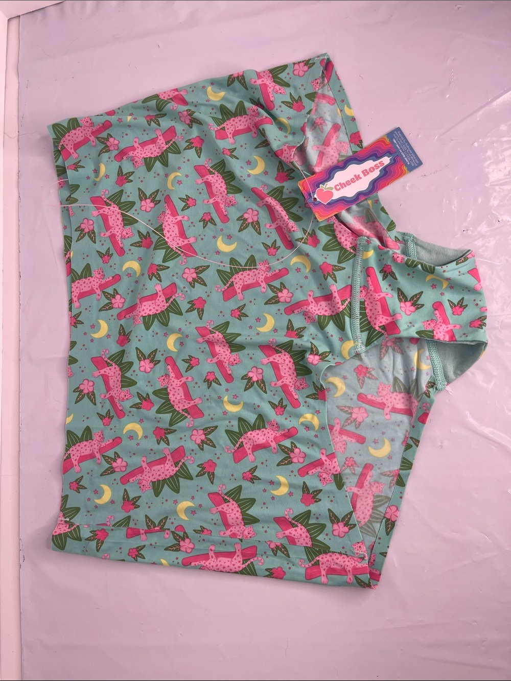 Cheek Boss Mint Pink Panther Print XL